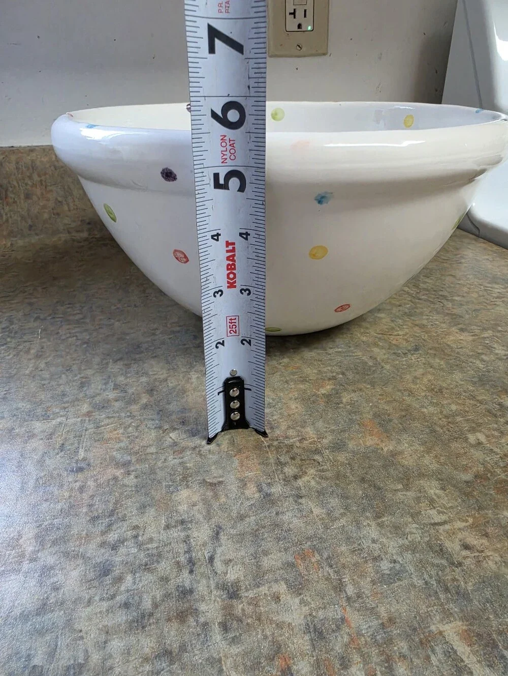 Faiancas Neto & Gomes Large Round Bowl Multicolour Spotty Polksdots
